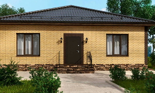 Проекты одноэтажных домов из кирпича | Строй-Слв - Салават от 3652 рублей